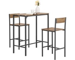 Bistrotafel | Bistro Meubelen | Tuin | Bartafel | 2 Krukken | 3- Delige Set | Tafel B89xL45xH100cm