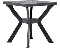 Bistrotafel Kunststof - Balkontafel Buiten - Genieten Buiten - Onderhoudsvriendelijk Weerbestendig - 70x70x72 cm - Antraciet