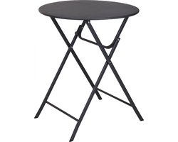 Bistrotafel - Metaal - H.70cm - Ø60cm - Antraciet - Inklapbaar