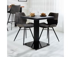 Bistrotafel Robin vierkant melamine zwart 80 x 80 x 3,8 cm