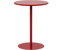 Bistrotafel Rond Metaal - Buitentafel Eettafel - Koffie Drinken - Stevige Voet - 40.5x62 cm - Rood