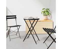Bistrotafel - Terrastafel Ronde Tafel - Buiten Zitten - Opvouwbare Klaptafel - 50 x 71 cm - Antraciet