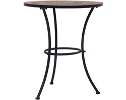 Bistrotafel | Tuintafel | Buitentafel | Terrastafe mozaïek 60 cm keramiek oranje en grijs