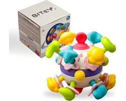 Bitey Rammelaar - Bijtring Baby - Montessori Speelgoed - BPA-vrij - Grijp- en Bijtspeelgoed - Kraamcadeau - Babyshower Cadeau - Baby Speelgoed - Spelen en ontdekken - vanaf 3 maanden