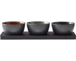 BITZ Cabaret set 32 x 11 cm Dia. 10 x 6 cm 4 stuks donkerblauw/groen/amber