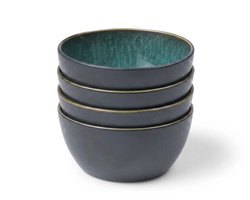 Bitz Gastro Kom zwart/groen 14cm set van 4