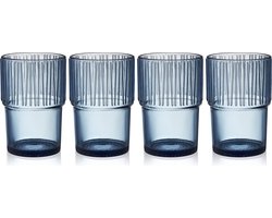 BITZ Kusintha Café-glas 12,5 cm 38 cl 4 st. Blauw