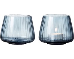 BITZ Kusintha Theelichthouder 7,5 cm 2 st. Blauw