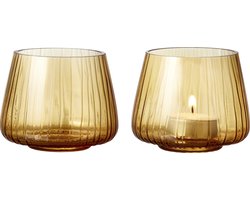 BITZ Kusintha Theelichthouder 7,5 cm 2 stuks Amber