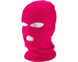 *** Bivakmuts Roze - Warme muts - Rekbaar - One Size - Balaclava - Motor-3 gaats-face mask-warm-Heble® ***