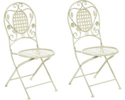 BIVIO - Tuinstoel set van 2 - Lichtgroen - IJzer