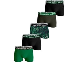 Björn Borg Cotton Stretch Jongens Boxershort - 5 stuks - Groen/Zwart/Jungle - Jongens Onderbroek - Maat 158-164