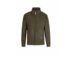 BJØRNSON Gus Kabel-gebreid Vest Fleece Gevoerd Heren - Maat 2XL - Olijfgroen