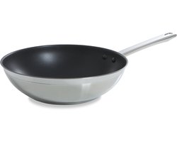 BK Allround Keramische Antiaanbak Wokpan Ø 28cm - 4.2L – PFAS-vrij – Inductie Wokpan – Ovenbestendig tot 230°C – Vaatwasserbestendig – Snelle opwarming – Ovenvaste greep - Zonder deksel - Zilver