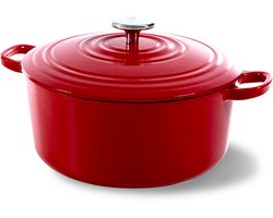 BK Bourgogne Braadpan 24cm/4,2 L - Inductie - PFAS-vrij - Met deksel - Chilli Red
