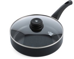 BK Brilliant Hapjespan 24cm met deksel - 2.65L - PFAS-vrije antikleeflaag – Hapjespan inductie - Keramische pan - Koudgrepen pan – Ovenbestendig tot 160°C – Vaatwasserbestendig – Zwart