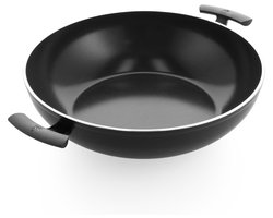 BK Easy Induction Wokpan 36cm - 7.5L - PFAS-vrije antikleeflaag - Wokpan Inductie - Keramische wokpan - Ovenbestendig tot 160°C - Koudgrepen - Zonder deksel - Zwart