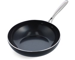 BK Magma Aluminium wokpan Ø 28 cm - 3.7l – PFAS-vrij – Inductie – Ovenbestendig tot 250°C – Vaatwasserbestendig – Zwart - Snelle Opwarming – RVS Handgrepen - Zonder deksel