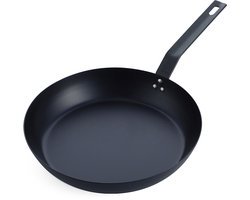 BK Solid Steel BBQ koekenpan 30cm - plaatstaal - carbon staal - Gietijzer handgreep - ovengeschikt tot 230°C - barbecue - handwas - BBQ set