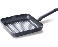 BK Universe Grillpan - 26cm - Inductie Pannen - PFAS-vrije Antikleeflaag - Keramische Bakpan - Ovenbestendig tot 160°c - Zwart