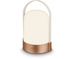 B.K.Licht Asa groot - Oplaadbare Tafellamp - snoerloze lamp - dimbaar - kampeerlamp - 90 Lm - voor binnen en buiten - 14.5 x 13.5 x 24 cm - bruin