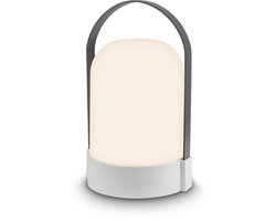B.K.Licht Asa groot - Oplaadbare Tafellamp - snoerloze lamp - dimbaar - kampeerlamp - 90 Lm - voor binnen en buiten - 14.5 x 13.5 x 24 cm - grijs