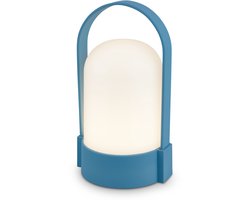 B.K.Licht Asa - Oplaadbare Tafellamp - snoerloze lamp - dimbaar - kampeerlamp - tentlamp - 50 Lm - voor binnen en buiten - 9 x 8 x 15,5 cm - blauw