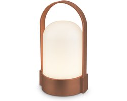 B.K.Licht Asa - Oplaadbare Tafellamp - snoerloze lamp - dimbaar - kampeerlamp - tentlamp - 50 Lm - voor binnen en buiten - 9 x 8 x 15,5 cm - bruin metallic