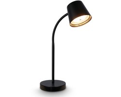 B.K.Licht Biwo - Oplaadbare Tafellamp - draaibaar - snoerloze lamp - dimbaar bureaulamp - warm wit licht - 38.5 x 13 x 23 cm - zwart