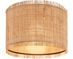 B.K.Licht Borra - Plafondlamp - stro lampenkap - boho stijl - E27 fitting - Ø40 - natuurlijk - beige