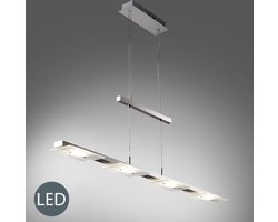 B.K.Licht - Hanflamp - hanglmp eetkamer - in hoogte verstelbaar - pendellamp glas - 3.000K - 1.600lm - 18W LED