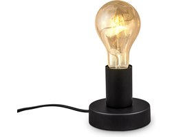 B.K.Licht - Industriële Tafellamp - met retro design - bedlamp voor binnen - aan/uit schakelaar - Ø10cm - E27 fitting - excl. lichtbron