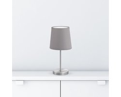 B.K.Licht - Klassieke Tafellamp - grijze bedlamp - woonkamer lamp - E14 fitting - h.: 30.8 cm - grijz