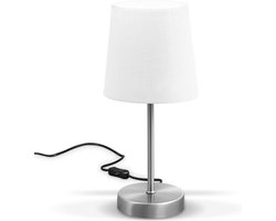 B.K.Licht - Klassieke Tafellamp - witte bedlamp - excl. E14 lichtbron