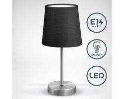 B.K.Licht - Klassieke Tafellamp - zwarte bedlamp - excl. E14 lichtbron