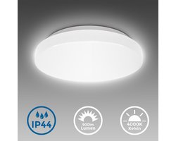 B.K.Licht - LED Badkamerverlichting - witte plafonniére -  badkamerlamp met 1 lichtpunt  - IP44 - Ø22cm - 4.000K - 900Lm - 10W