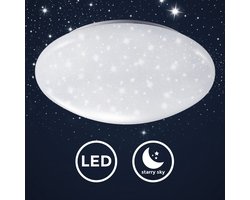 B.K.Licht - LED Plafondlamp - kinderkamer lamp - sterrenhemel effect - Ø29cm - 4.000K - 1200LM - 12W