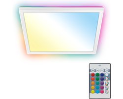 B.K.LICHT - LED Plafondlamp - met afstandsbediening - met RGBIC - plafonniére met achtergrondverlichting - CCT - dimbaar - 29x29x3 cm - wit