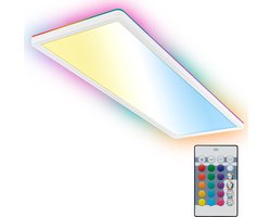 B.K.LICHT - LED Plafondlamp - met afstandsbediening - met RGBIC - plafonniére met achtergrondverlichting - CCT - dimbaar - 58x20x3 cm - wit