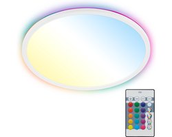B.K.LICHT - LED Plafondlamp - met RGBIC - achtergrondverlichting - met afstandsbediening - CCT - dimbaar - 42x3 cm - wit