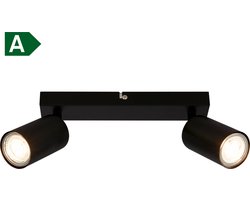 B.K.Licht - Opbouwspot - plafondspot - draaibaar spotjes - incl. EEK A lampen - warm wit licht - 25.5 cm - zwart