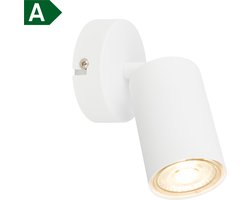 B.K.Licht - Opbouwspot - plafondspot met EEK A lichtbron - wit - spotjes GU10 fitting - kantelbaar - wandspots - 8 x 15.5 cm