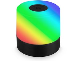 B.K.Licht - Oplaadbare mini Tafellamp - met USB-C - draadloos - dimbaar - vor buiten en binnen - 7x7 cm - zwart - 1.5W