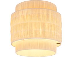 B.K.Licht Papper - Plafondlamp - verlichting raffia - boho stijl - E27 fitting- Ø30 - natuurlijk - bruin