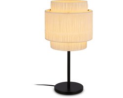 B.K.Licht Papper - Tafellamp - bast bedlampje - boho stijl - E27 fitting - Ø25 x 49,5 cm - naturel - bruin