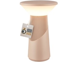 B.K.Licht Pilia - Oplaadbare Tafellamp - snoerloze lamp - dimbaar - met batterij - usb-c - Ø15 x 24cm - taupe