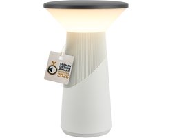 B.K.Licht Pilia - Tafellamp oplaadbaar - snoerloze lamp - dimbaar - met batterij - usb-c - Ø15 x 24cm - antraciet & brons metallic