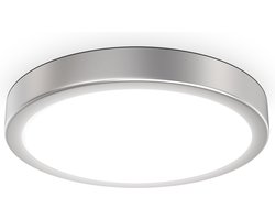 B.K.Licht - Plafondlamp - zilver - Ø28cm - metalen frame - LED plafonniére - 4.000K - neutral wit licht - 2.000Lm - 18 W