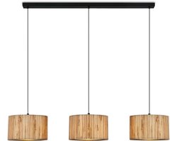 B.K.Licht Slama - Eetkamer hanglamp - zeegras - boho stijl - E27 fitting - 110 x 25 x 120 cm - naturel - bruin