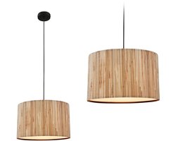 B.K.Licht Slama - Eetkamer Hanglamp - zeegras - boho stijl - E27 fitting - Ø35 x 128 cm - naturel - bruin
